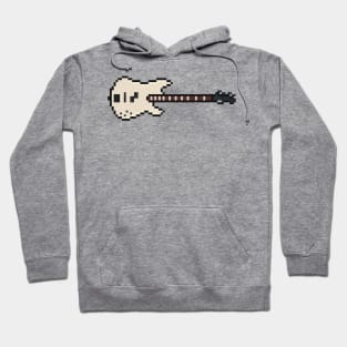 Pixel White Precision Bass Guitar Hoodie